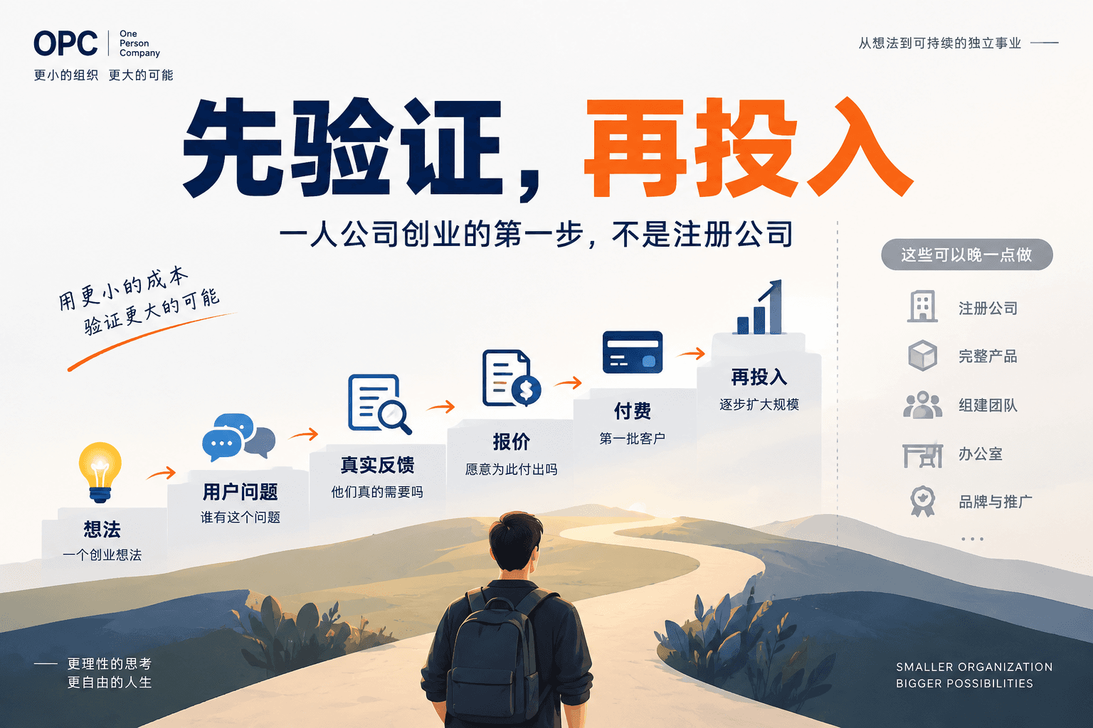 一人公司创业第一步不是注册公司，而是先验证一门生意能不能成立封面图